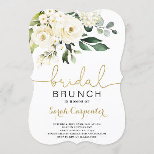 White floral Bridal Shower Brunch invitation