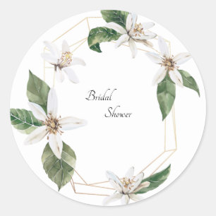 White Floral Bridal Shower Envelope Seal