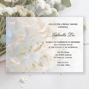 White Floral Bridal Shower Invitation