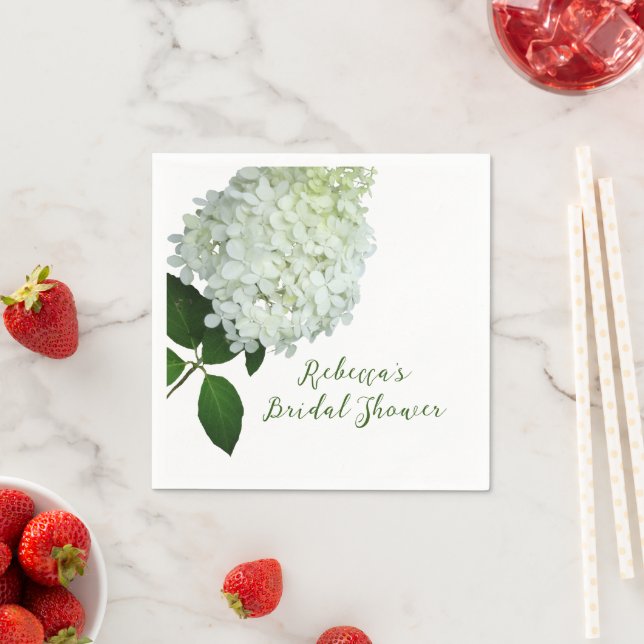 White Floral Bridal Shower Napkins (Insitu)