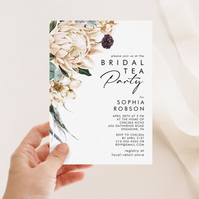 White Floral Bridal Tea Party Invitation (Creator Uploaded)
