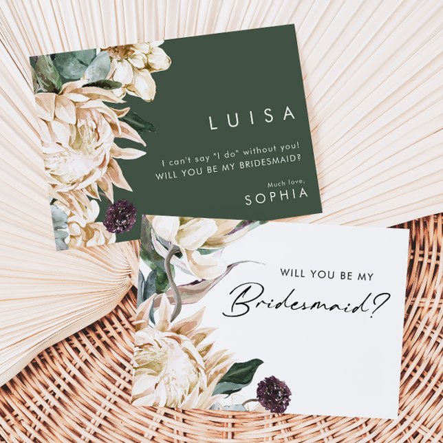 White Floral Bridesmaid Proposal Invitation (Creator Uploaded)