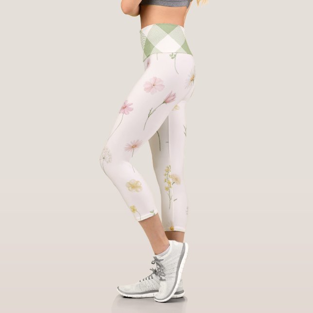 White Floral Capri Leggings (Left)