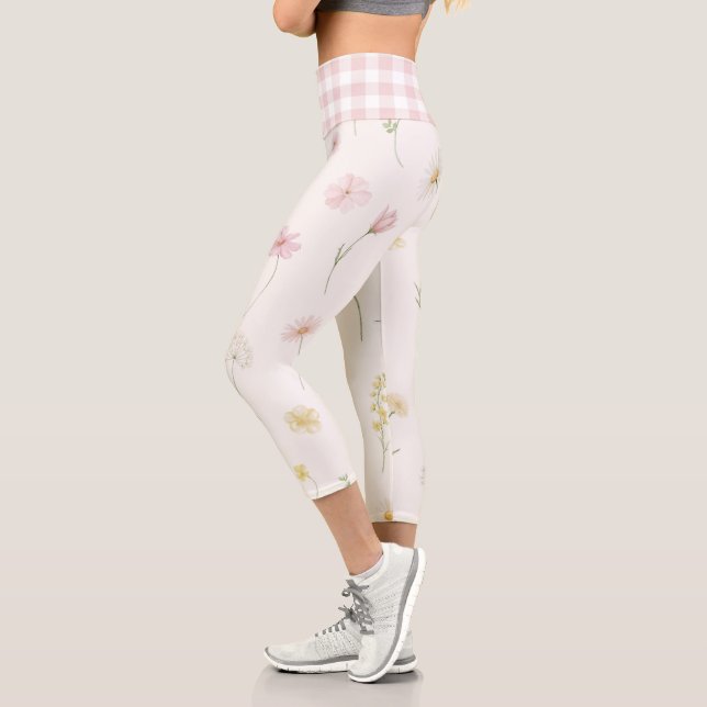 White Floral Capri Leggings (Left)