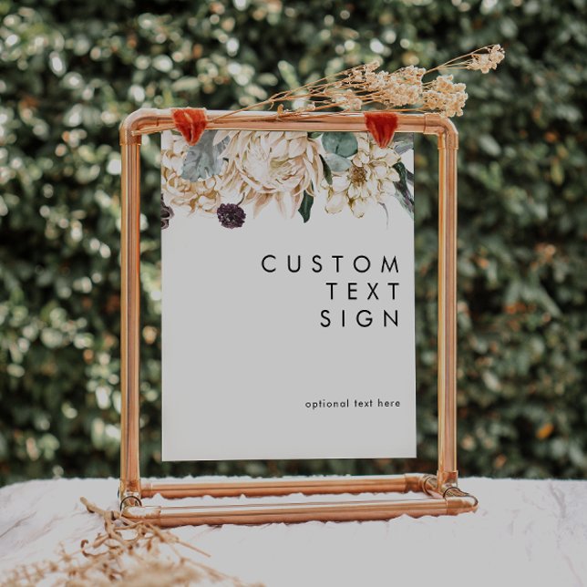 White Floral Cards and Gifts Custom Sign (Creator Uploaded)