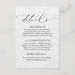White Floral Classic Details Enclosure Card