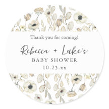 White Floral couples baby shower thank you favour 