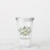 White Floral Custom Bridesmaid/Flower Girl Favour 