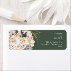 White Floral | Dark Green Return Address