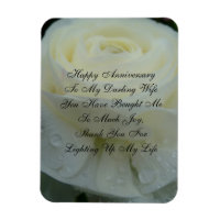 White Floral Darling Wife Anniversary Card