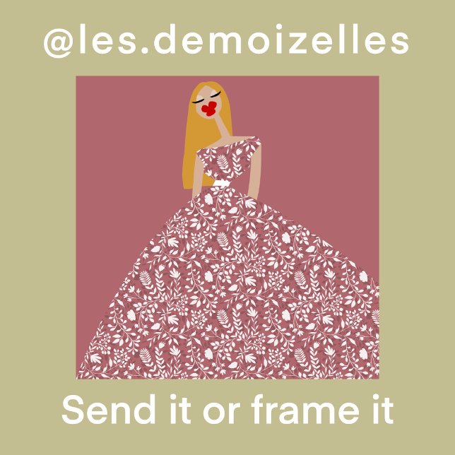 White Floral Dress Fashion Illustration Card (Creator Uploaded)