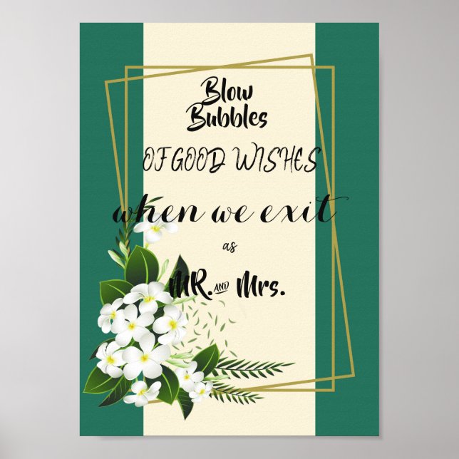 white floral elegant geometric frame poster (Front)