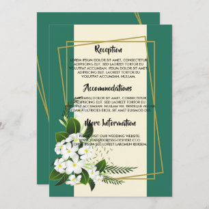 white floral elegant geometric framwedding program invitation