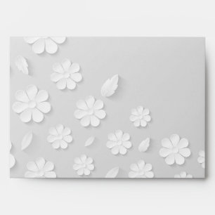 White floral embossed name initials personalised envelope