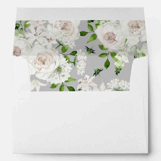 White Floral Envelope 2 - Grey (Back (Bottom))