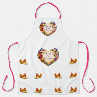 White Floral Faith-Inspired Kitchen Apron for Mom