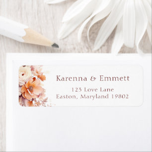 White Floral Fall Baby Shower Return Address