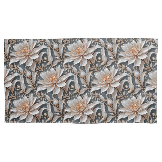 White Floral Fantasy Pillowcase (Front)