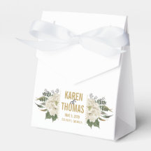 White Floral Favour Boxes