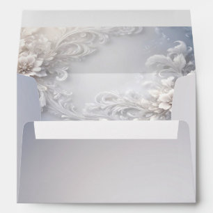 White Floral Flourish Envelope