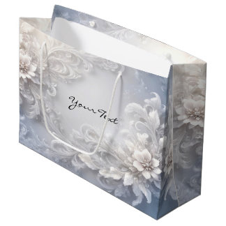 White Floral Flourish Gift Bag