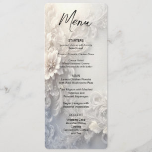 White Floral Flourish Menu