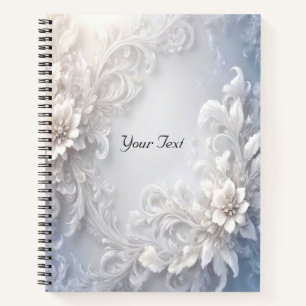 White Floral Flourish Notebook
