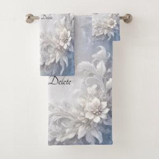 White Floral Flourish Towel Set
