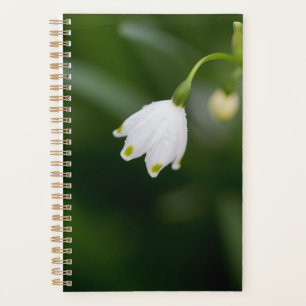 White floral flower green elegant planner