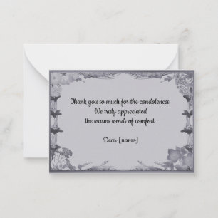 White Floral Frame After Funeral Thank You Card