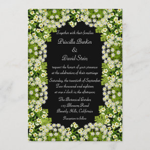 White Floral Garden Wedding Invitation