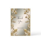 White Floral Gold Ornate Thank You Card