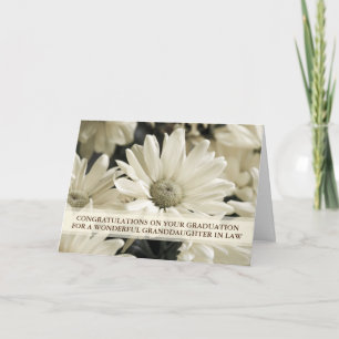 White Floral Granddaughter in Law Graduation Card