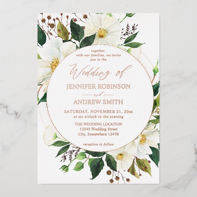 White Floral & Greenery 1 Wedding (Front)