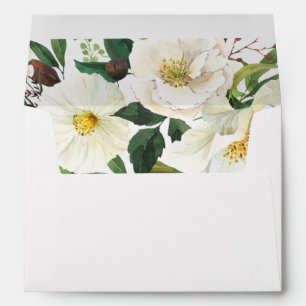 White Floral & Greenery Floral 3 Envelope