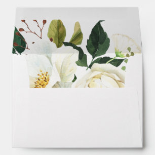 White Floral & Greenery Floral Envelope