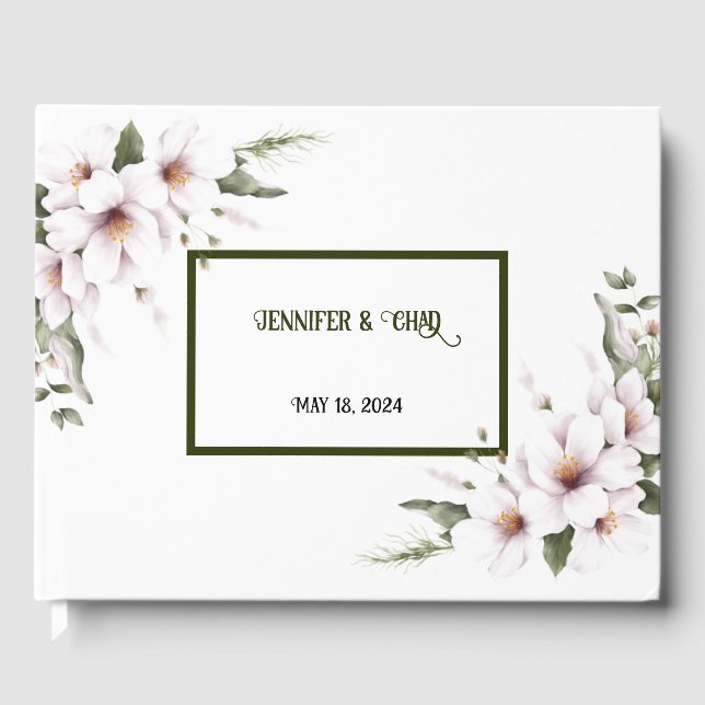 White Floral Guest Book (Front)
