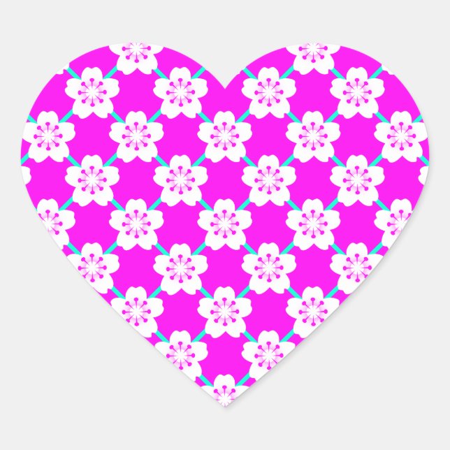 White Floral Heart Sticker (Front)