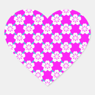 White Floral Heart Sticker
