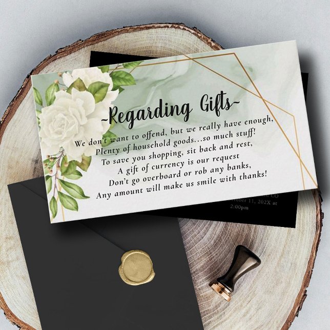 White Floral Honeymoon Wishing Will Fund Cards (Creator Uploaded)