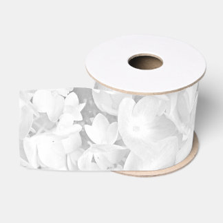 White Floral Hydrangea Craft Ribbon Grosgrain Ribbon
