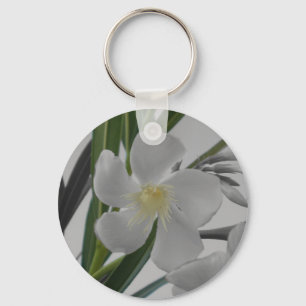 White Floral Keychain