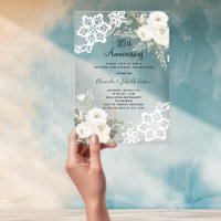 White floral lace diamond 25th wedding anniversary