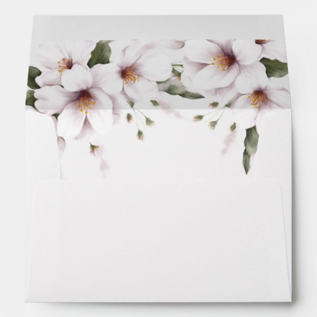 White Floral Lined Envelopes (fits 5x7) (Back (Bottom))