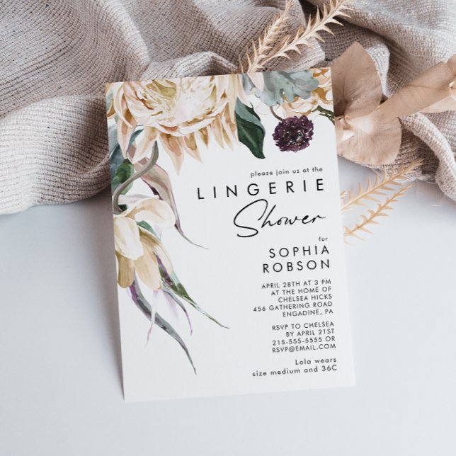 White Floral Lingerie Shower Invitation (Creator Uploaded)