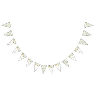 White Floral Mommy to be bunting banner