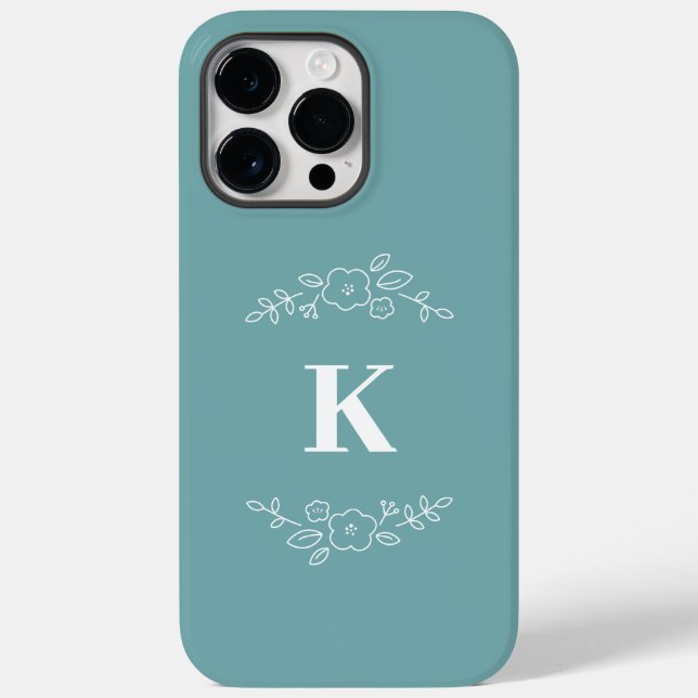 White floral monogram iPhone / iPad case (Back)