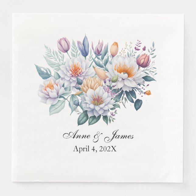 White Floral  Napkin (Front)