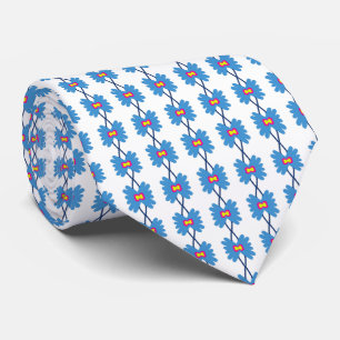 White Floral Neck Tie