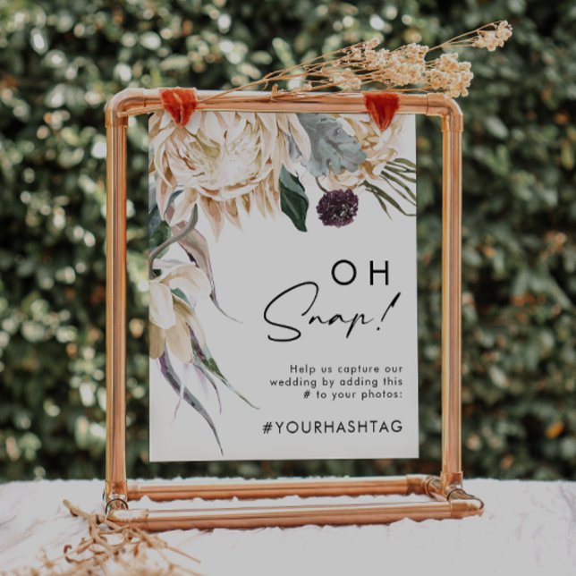 White Floral Oh Snap Hashtag Sign (Creator Uploaded)